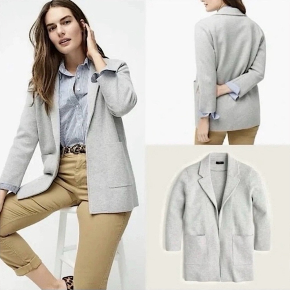Excellent J.Crew Light Gray Sweater Blazer